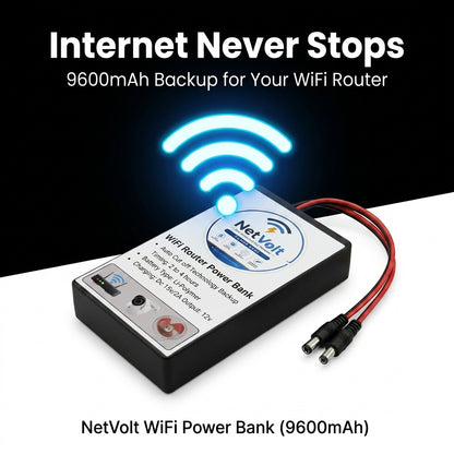 NetVolt 9600mAh Mini UPS Power Bank for WiFi Router & ONT Device
